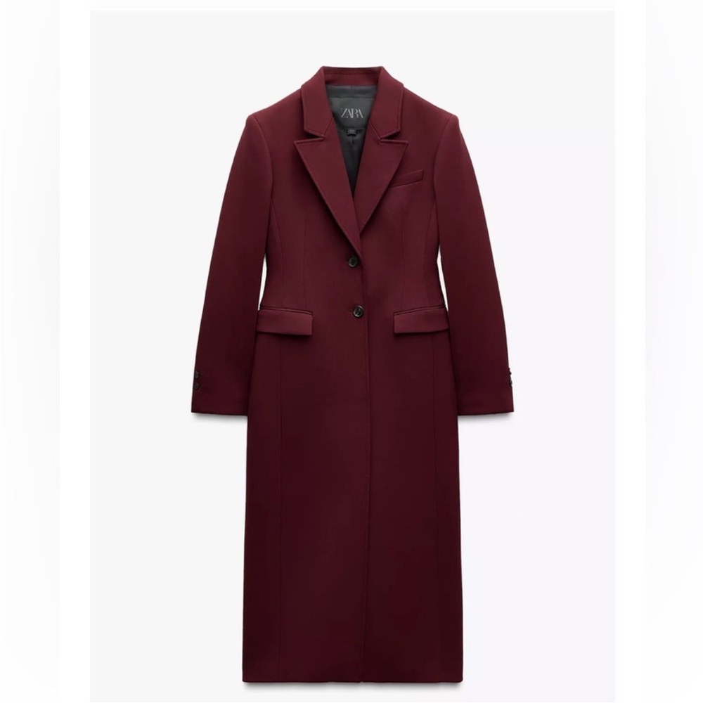 Zara Women's Burgundy Coat - NWT
